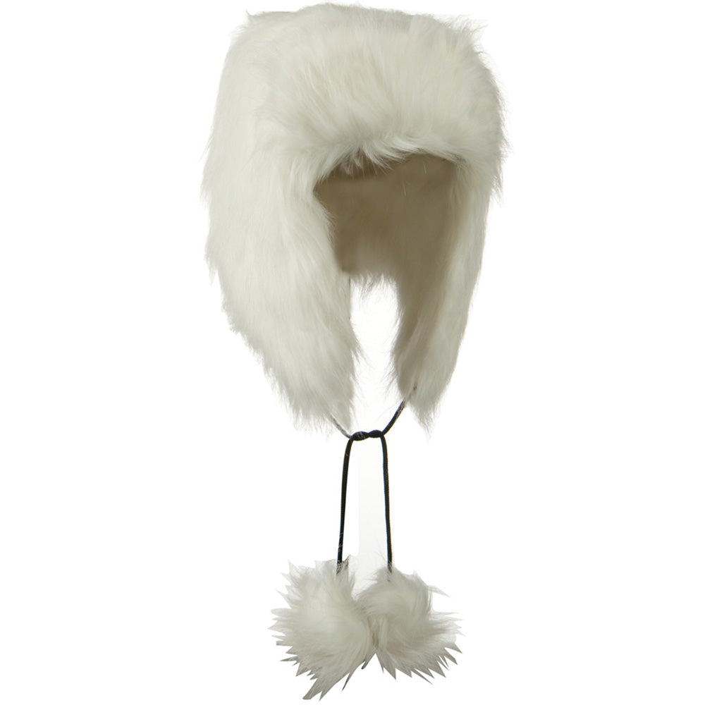 Woman's Faux Fur Pom Pom Trooper Hat