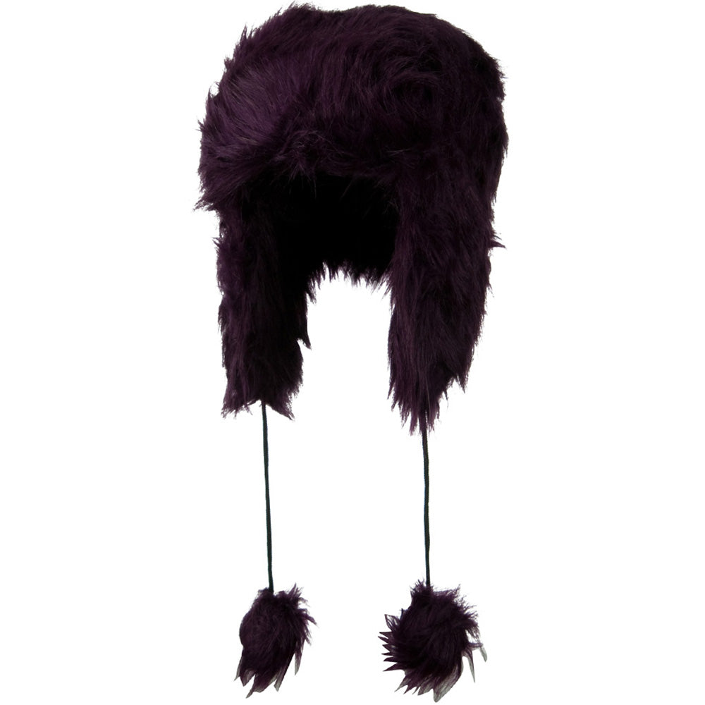 Woman's Faux Fur Pom Pom Trooper Hat