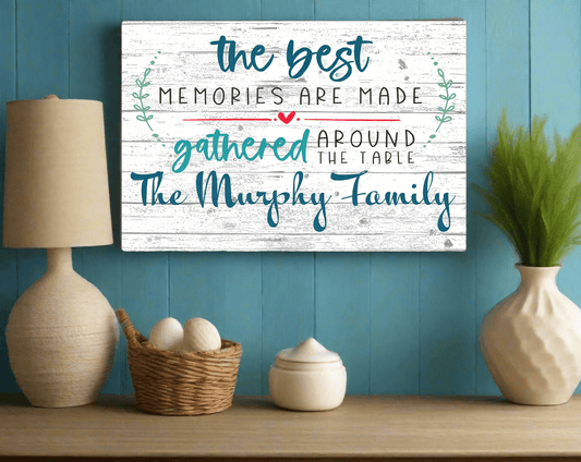 The Best Memories Are Made Gathered Around The Table Sign