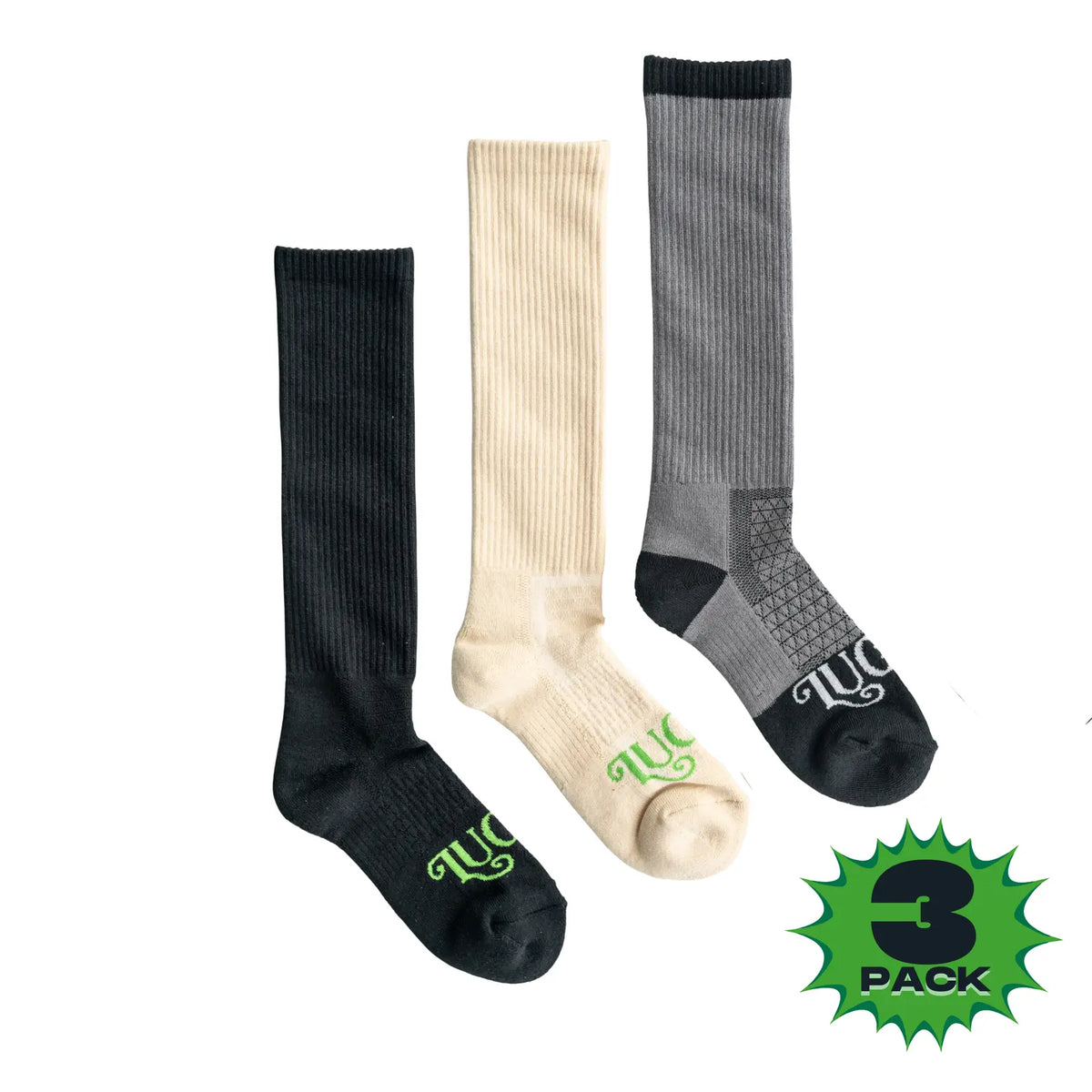 The Lucky 3 Pack | Cowboy Code Performance Boot Socks