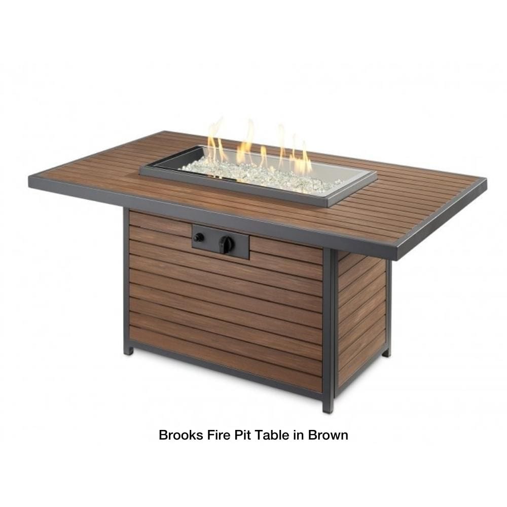 The Outdoor GreatRoom Company Brooks 50-Inch Rectangular Gas Fire Pit Table