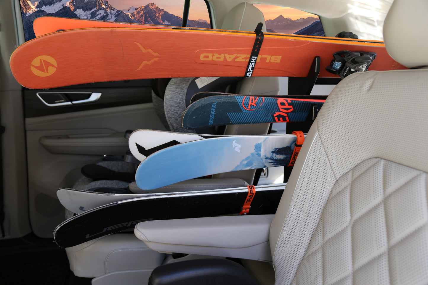 TRAPSKI Tower with Security Strap | Ski Mobile Rack | Inside SUVs, Vans, Crossovers & Hatchbacks