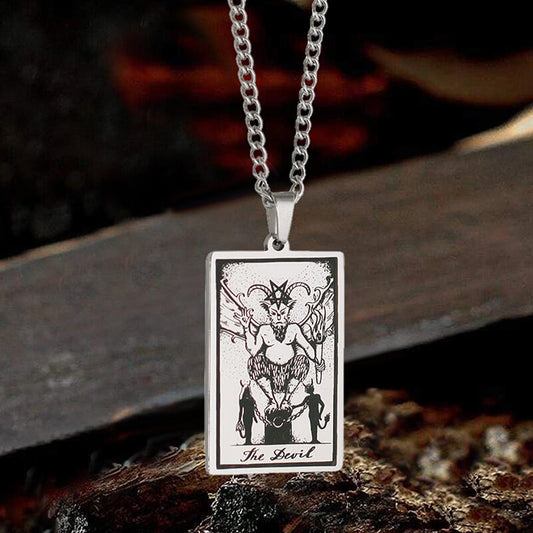 The Devil Major Arcana Tarot Stainless Steel Necklace