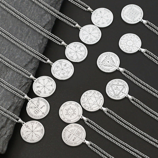 The Key of Solomon Pentacle of Jupiter Stainless Steel Necklace