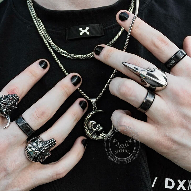 The Skull of Waning Moon Stainless Steel Necklace