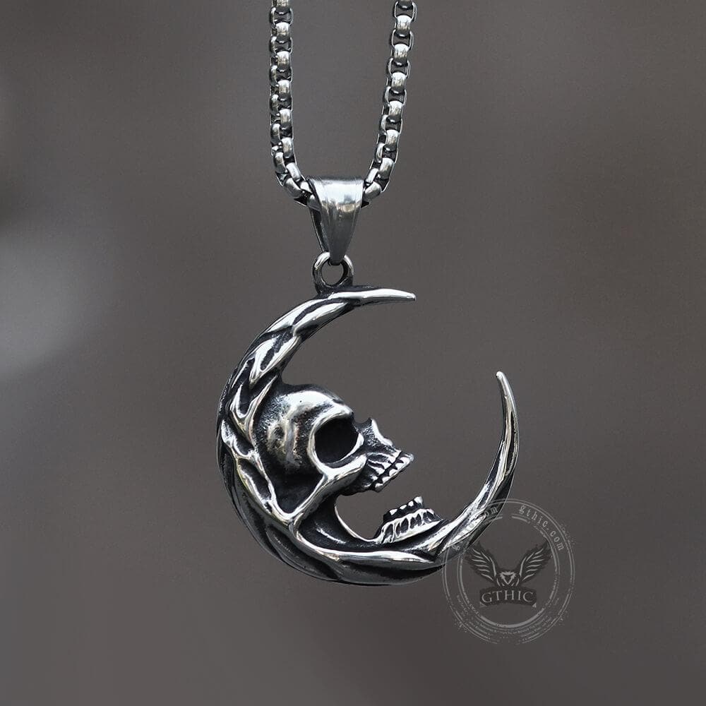 The Skull of Waning Moon Stainless Steel Necklace