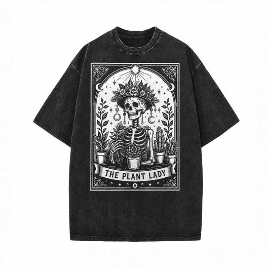 The Plant Lady Tarot Card Vintage Washed T-shirt