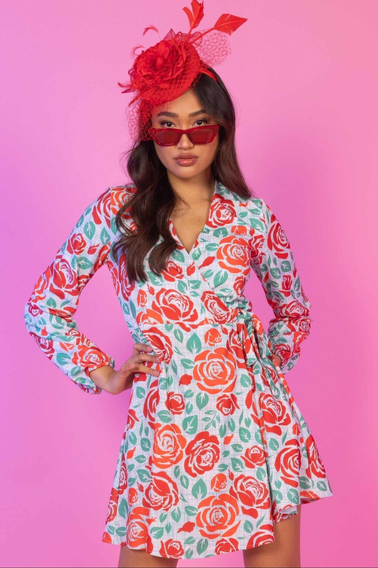The Win By A Rose | Derby Roses Wrap Dress
