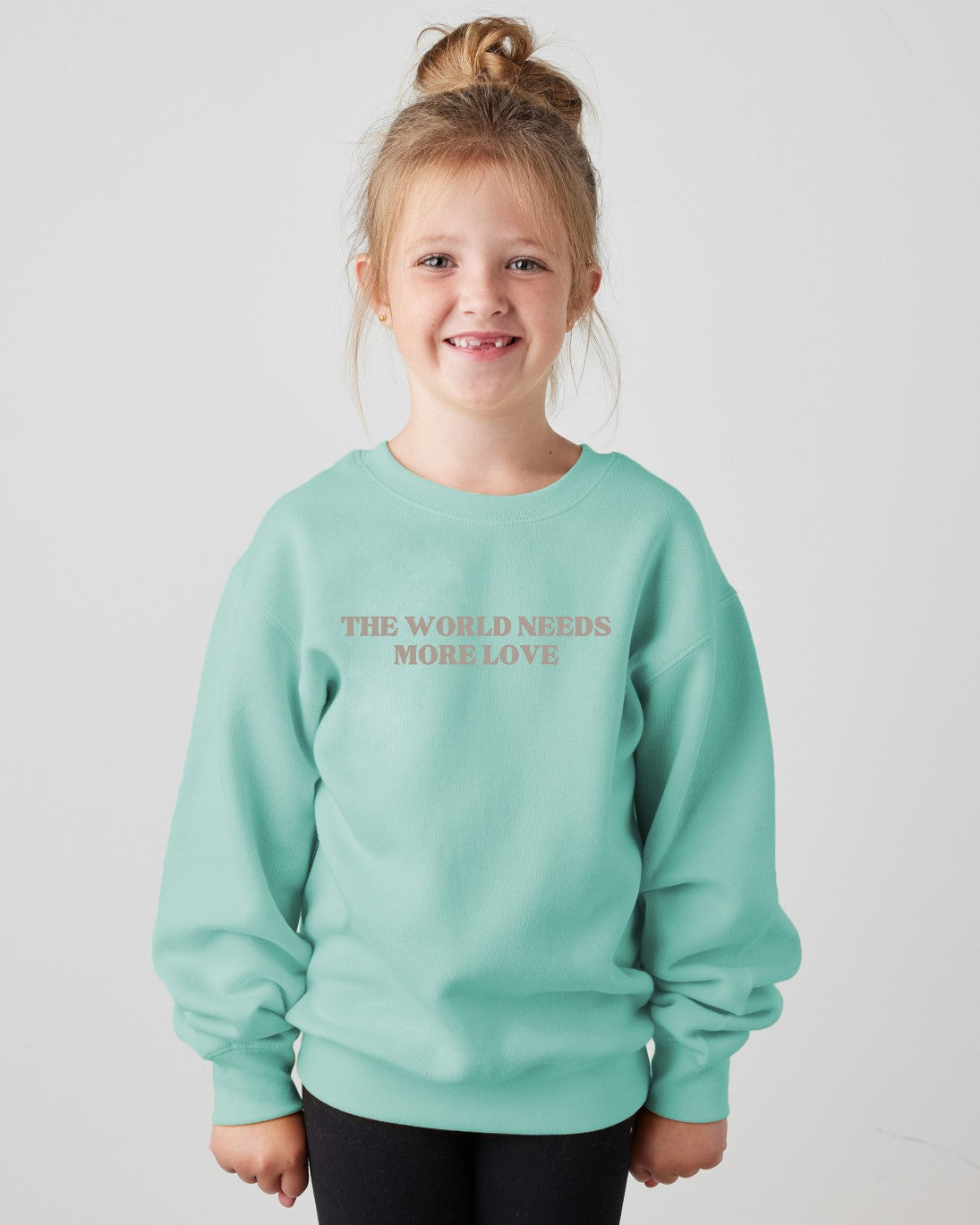 The World Needs More Love Youth Crewneck Sweatshirt
