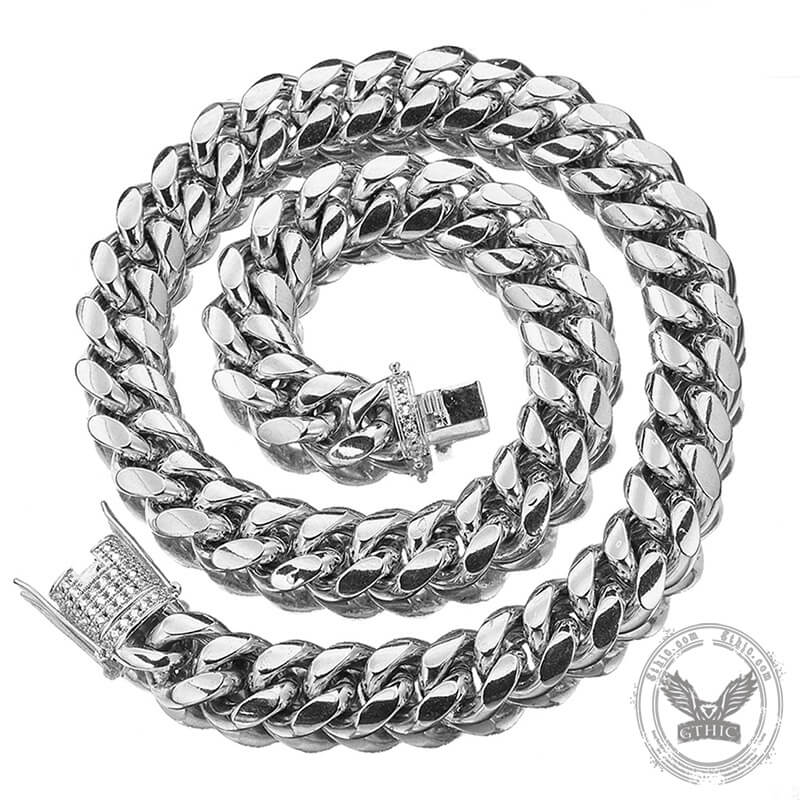 Thick Cuban Link Stainless Steel Chain Necklace