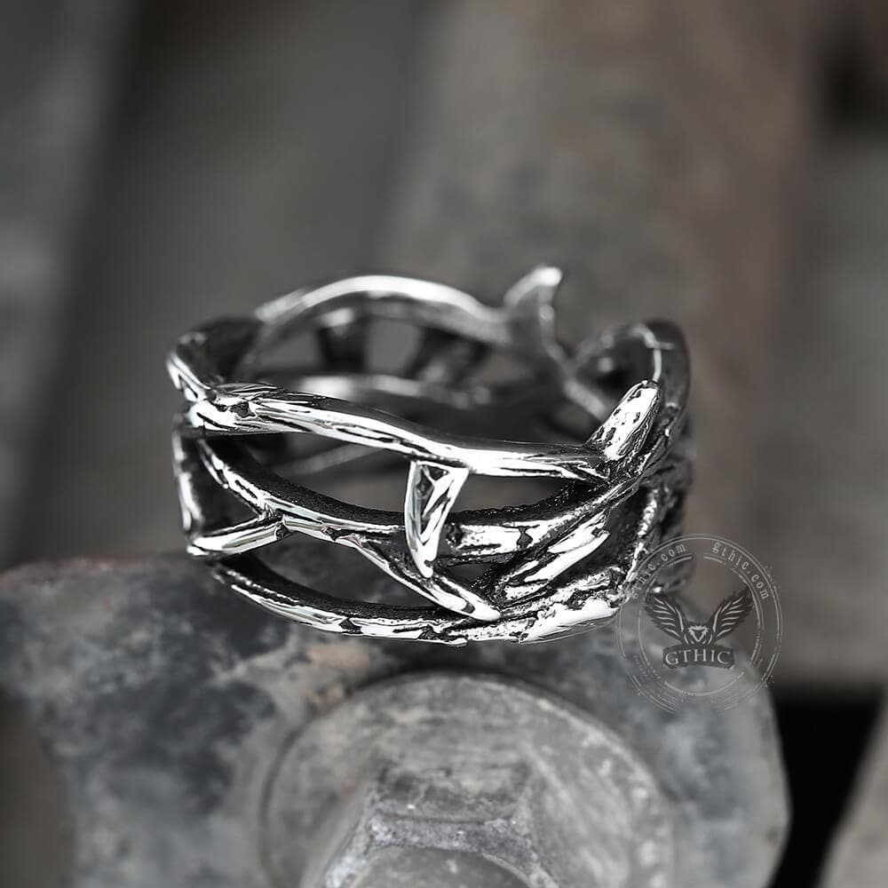 Thistles and Thorns Stainless Steel Ring