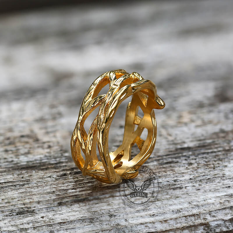 Thistles and Thorns Stainless Steel Ring