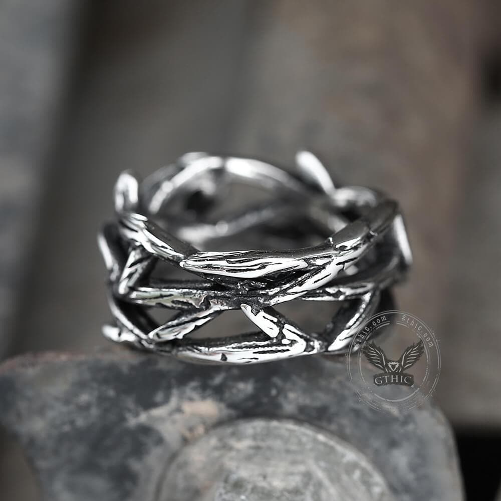 Thistles and Thorns Stainless Steel Ring