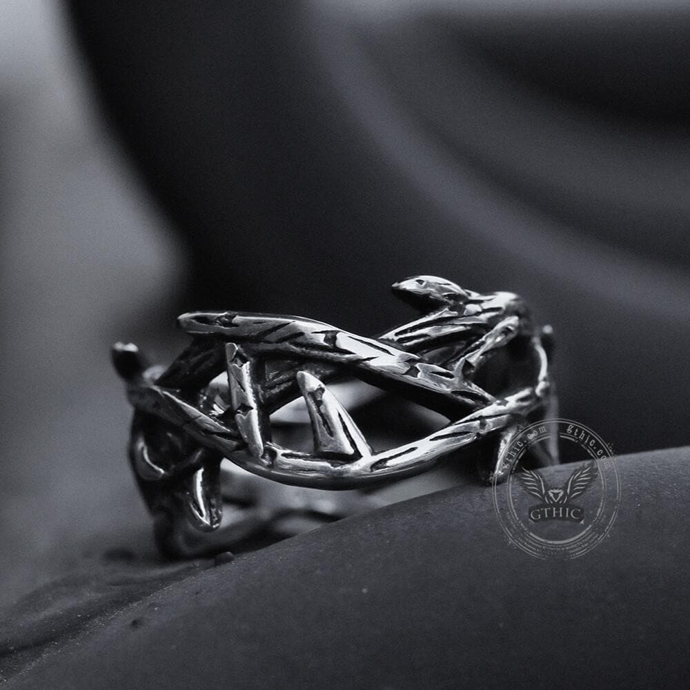 Thistles and Thorns Stainless Steel Ring