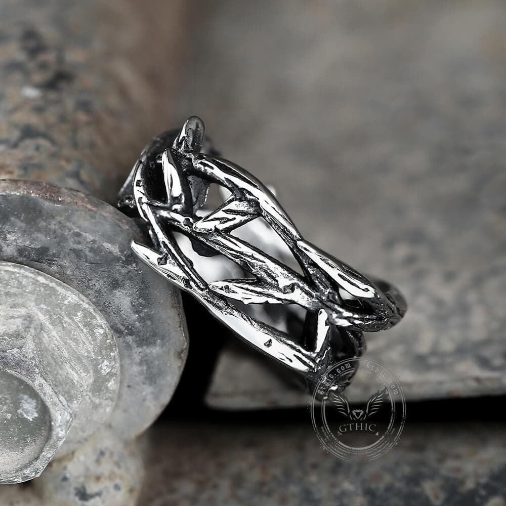 Thistles and Thorns Stainless Steel Ring