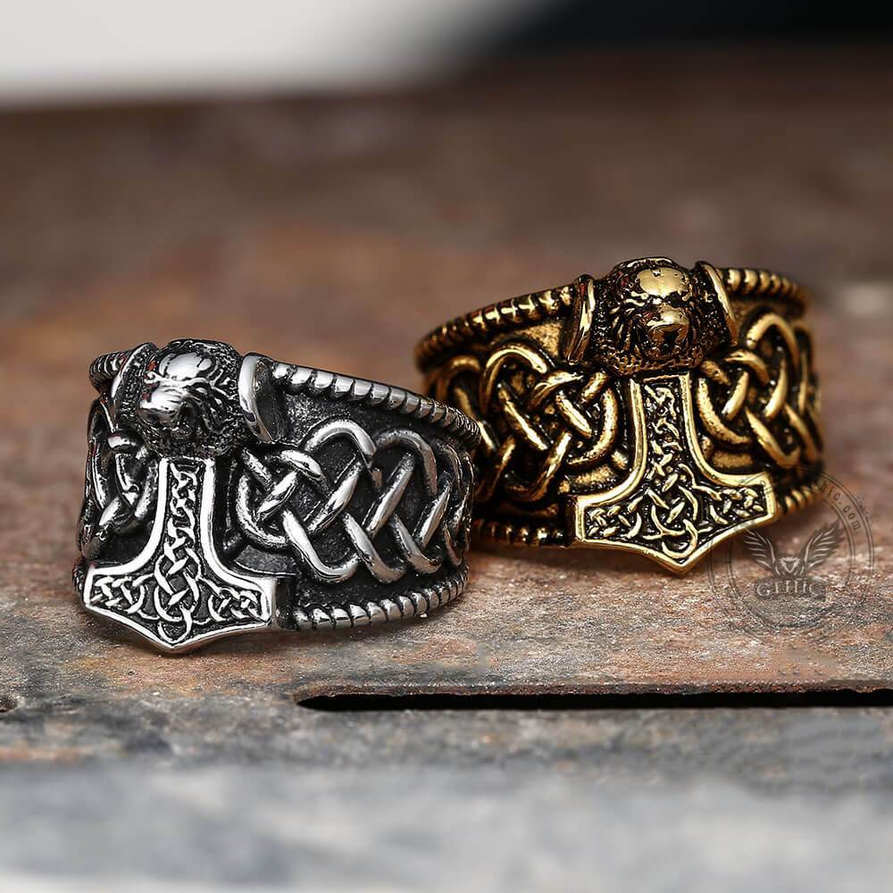 Thor's Hammer Stainless Steel Viking Ring