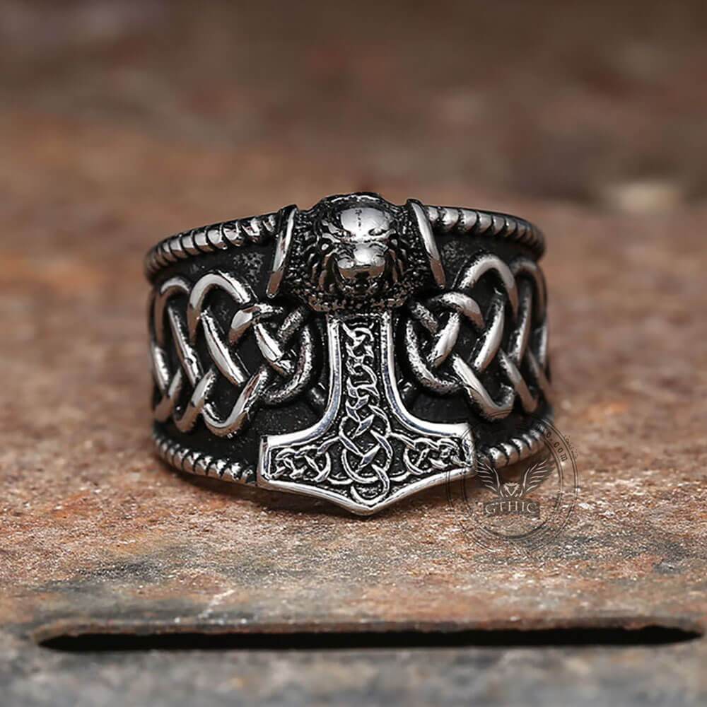 Thor's Hammer Stainless Steel Viking Ring