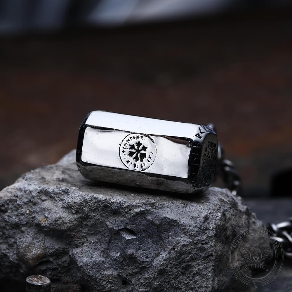 Thor's Hammer Valknut Stainless Steel Viking Necklace
