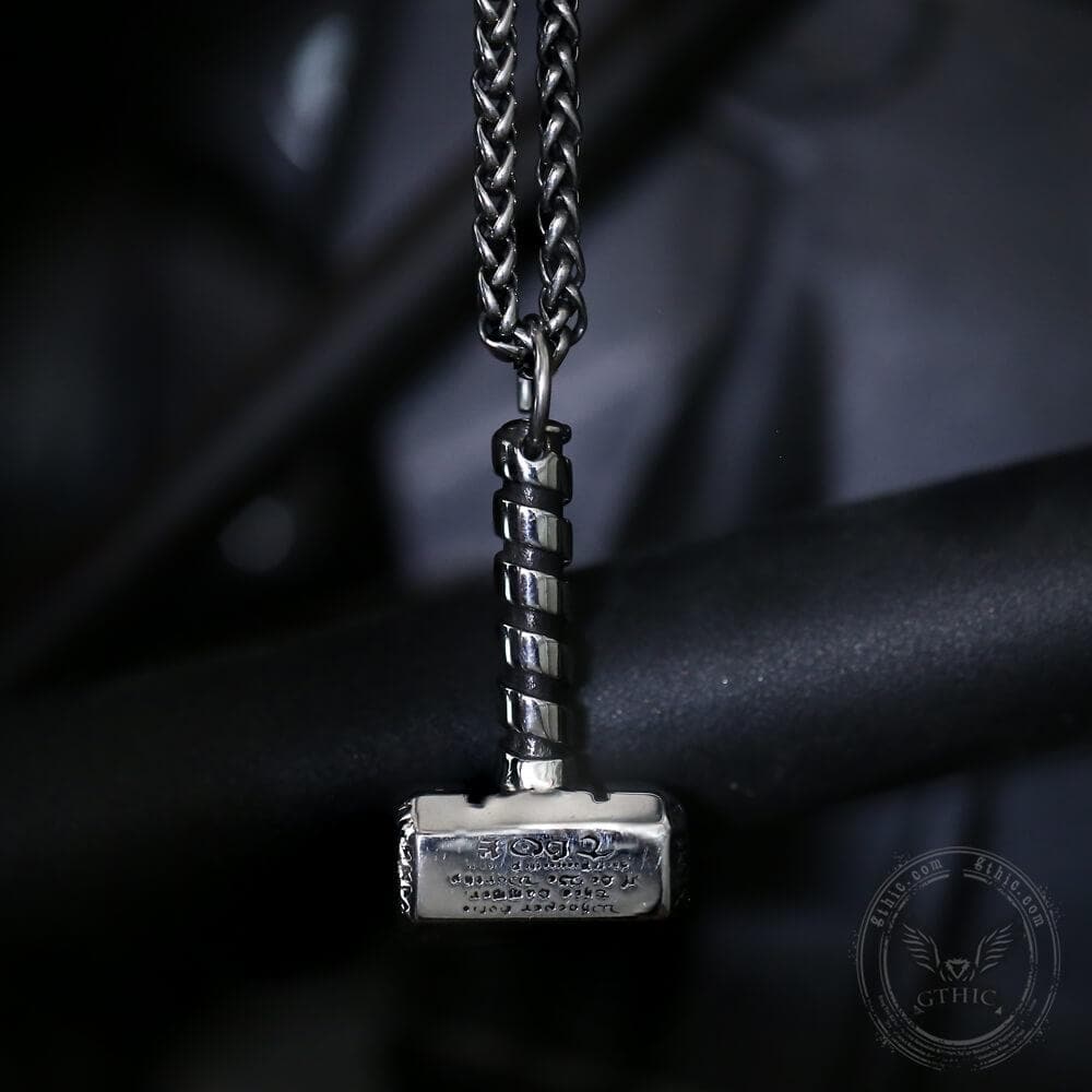 Thor's Hammer Valknut Stainless Steel Viking Necklace