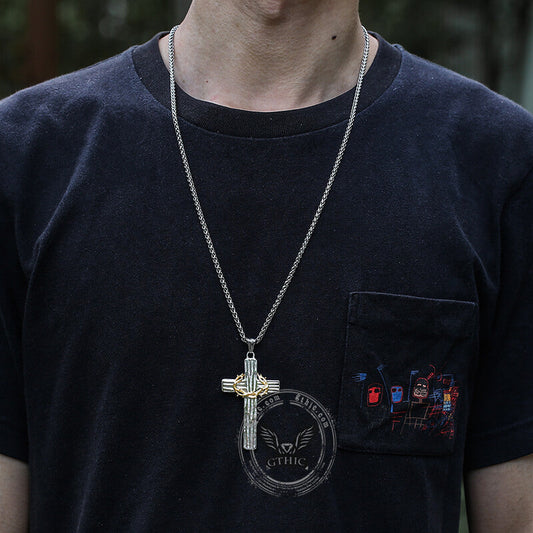 Thorn Cross Stainless Steel Christian Pendant