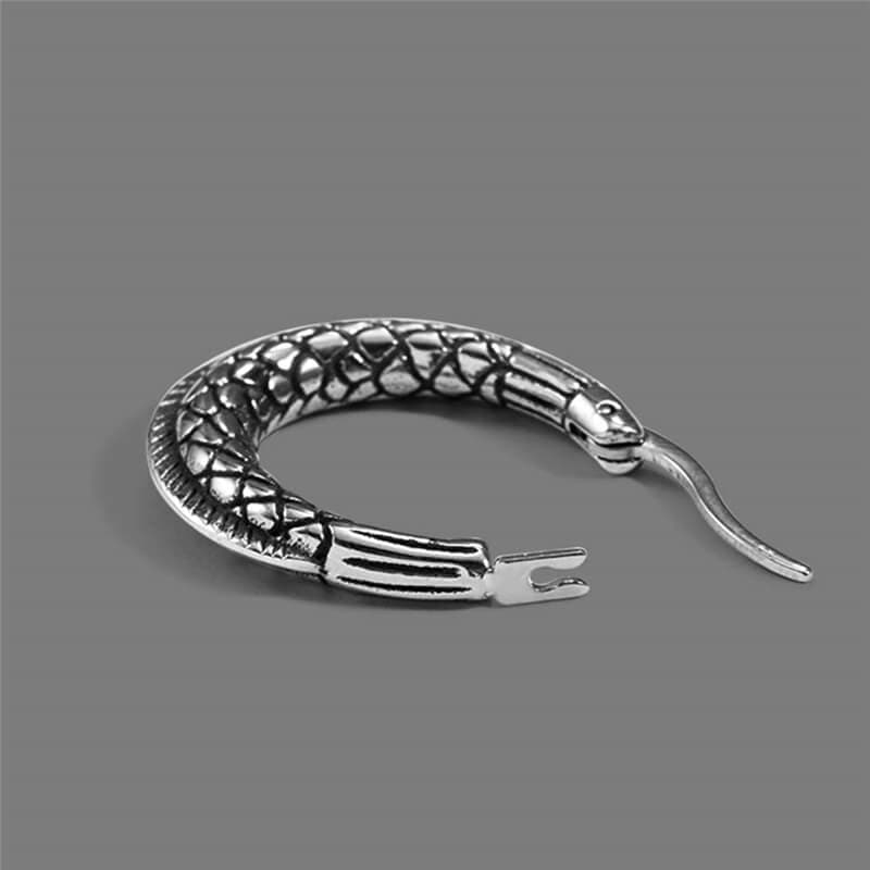 GTHIC Thorns and Python Stainless Steel Hoop Earrings