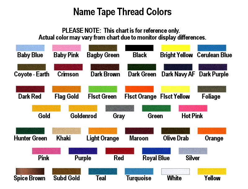 3 Color Desert Name Tape with Hook Fastener - Fabric Material