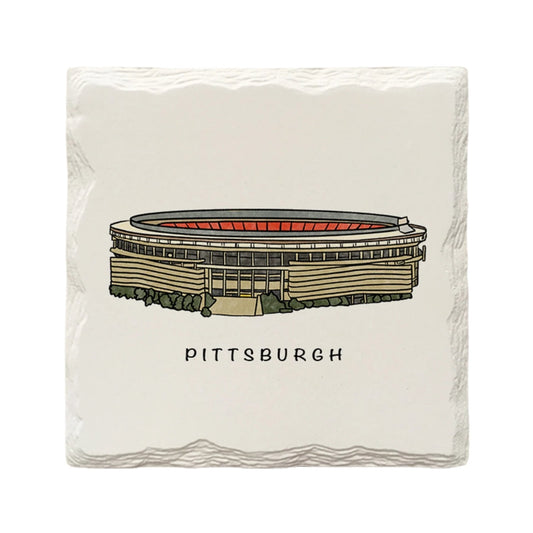 Three Rivers Stadium Ceramic Drink Coaster by The Doodle Line