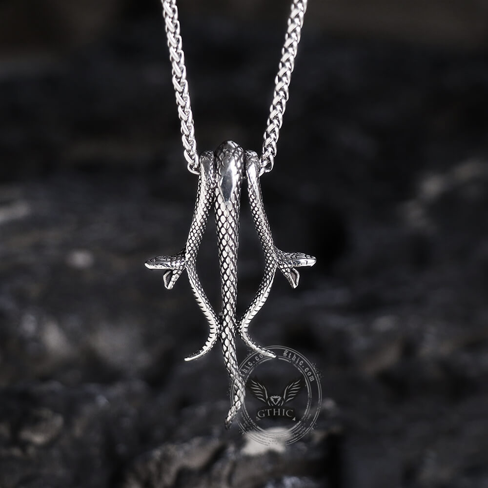 Three Snakes Stainless Steel Pendant