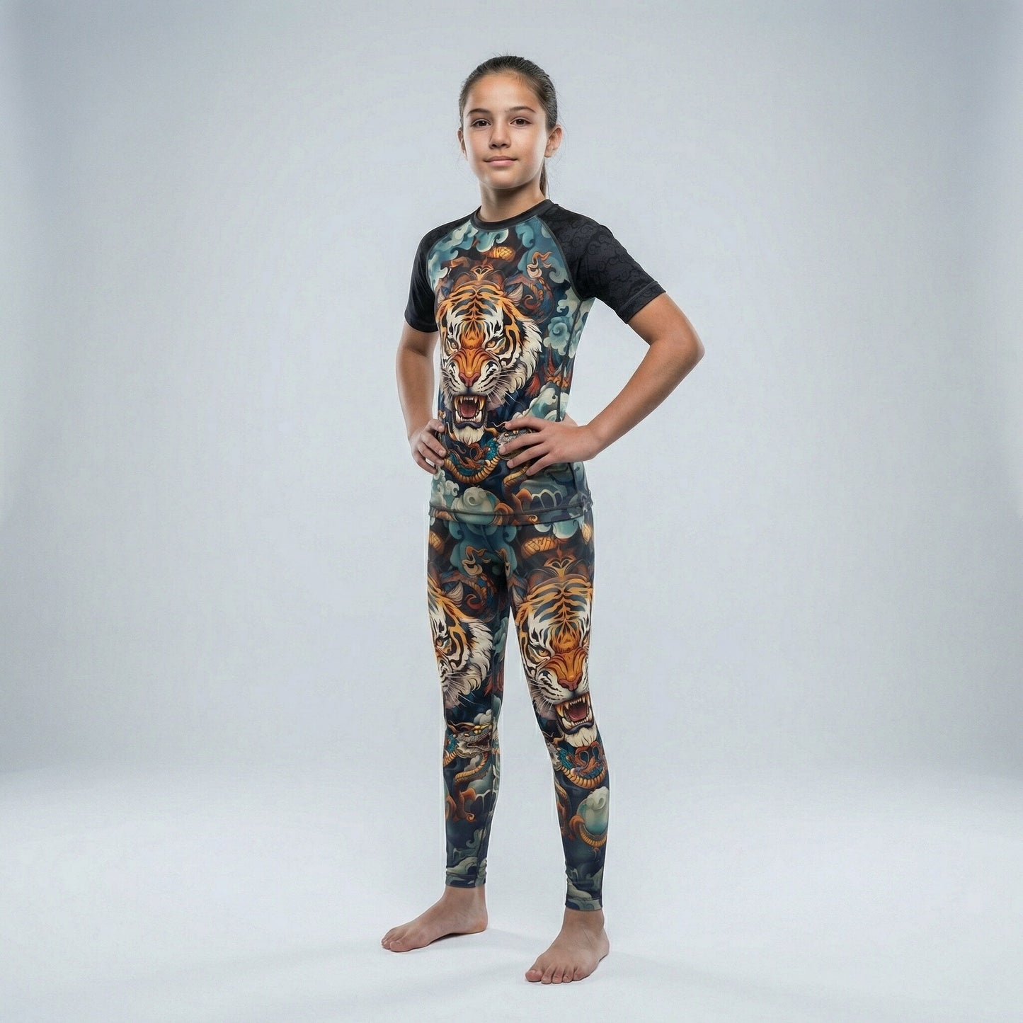 TIGER SPIRIT KIDS SHORT SLEEVE RASH GUARD