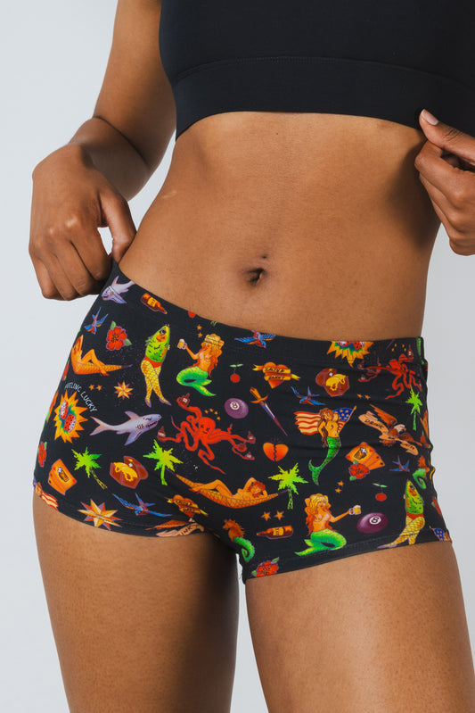 The Tight Ship | Sailor Tattoos Modal Boyshort Underwear