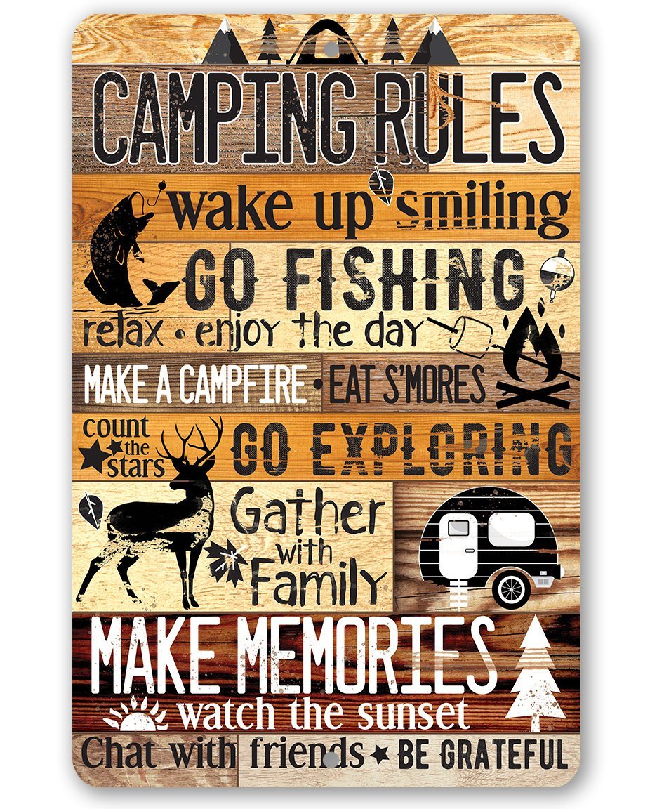 Camping Rules - Metal Sign