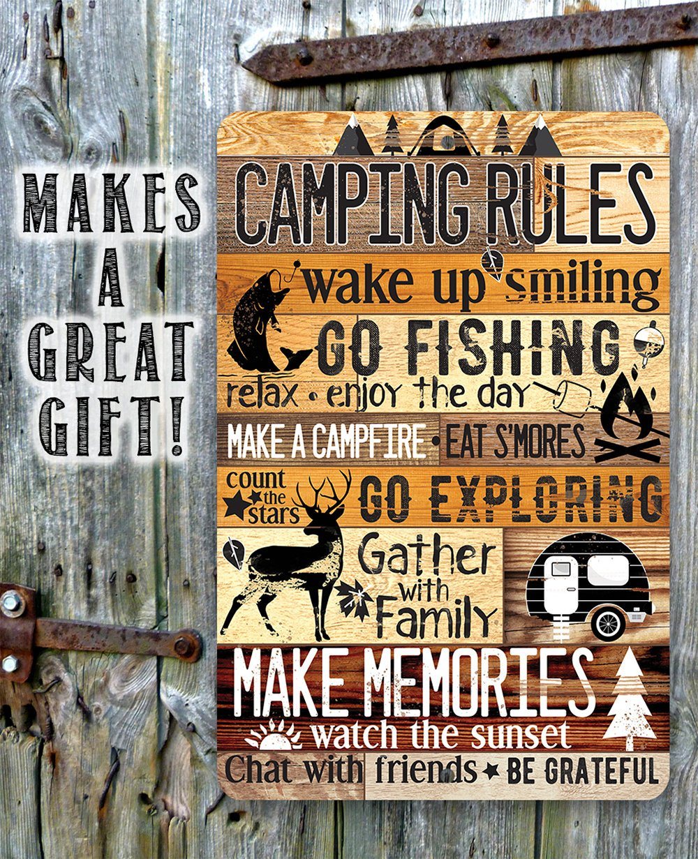 Camping Rules - Metal Sign