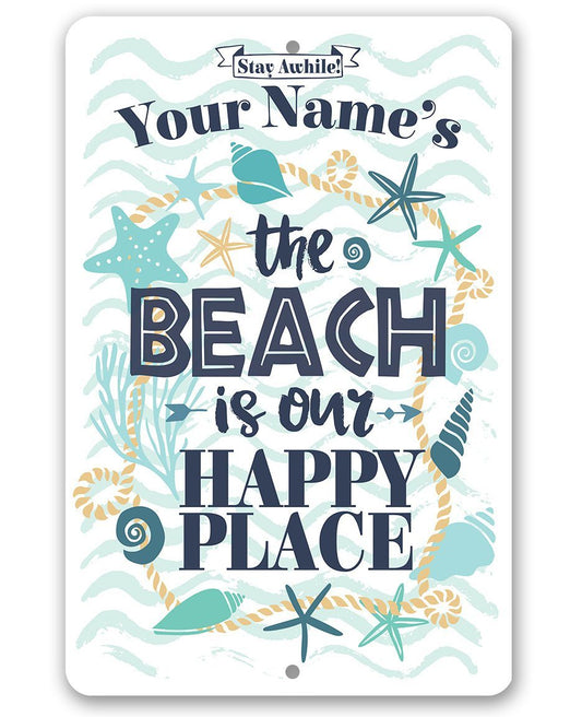 Personalized - Beach House - Metal Sign
