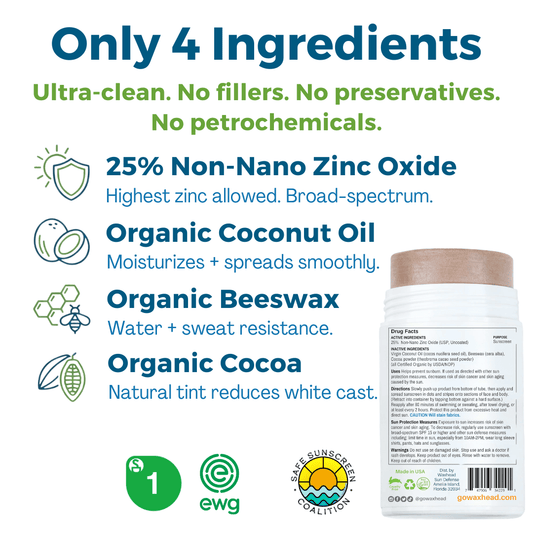 Tinted Zinc Sunscreen Stick for Face (3.7 oz)