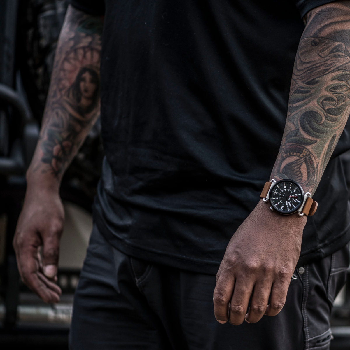 TK-01 - Trek Watch with Italian Leather Strap - Whiskey Brown