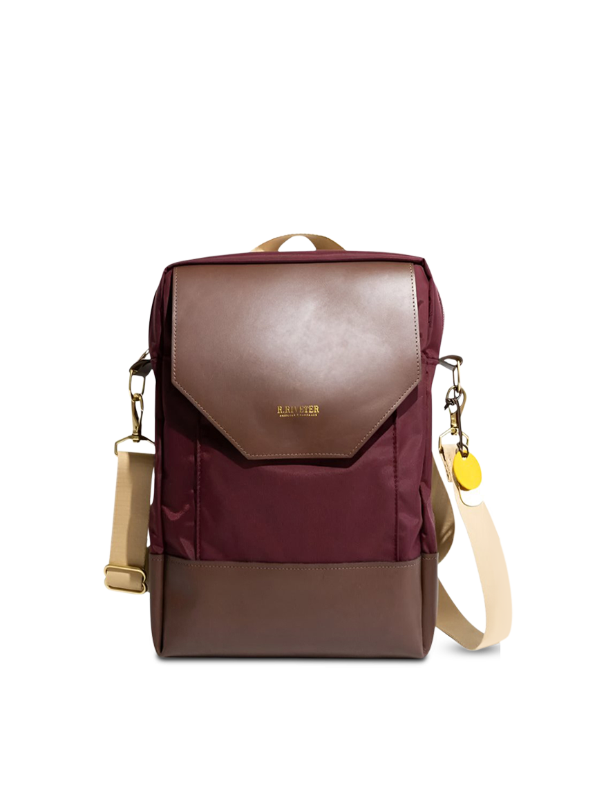Corbin | Wine Nylon + Brown Leather