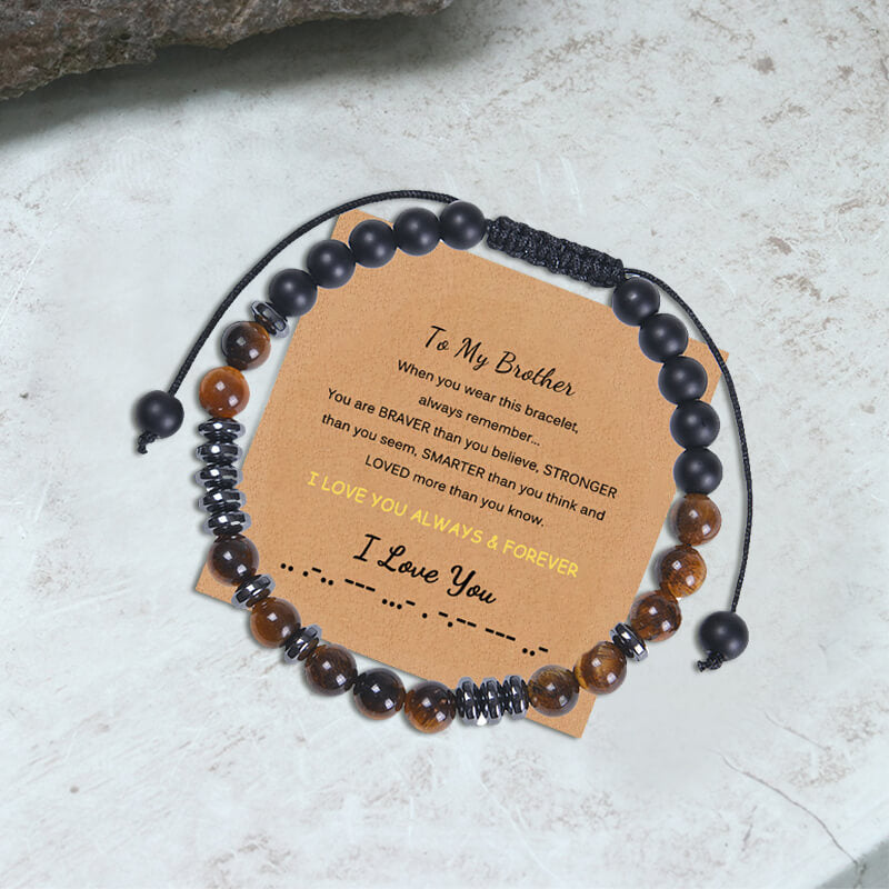 To My Brother I Love You Morse Code Bracelet