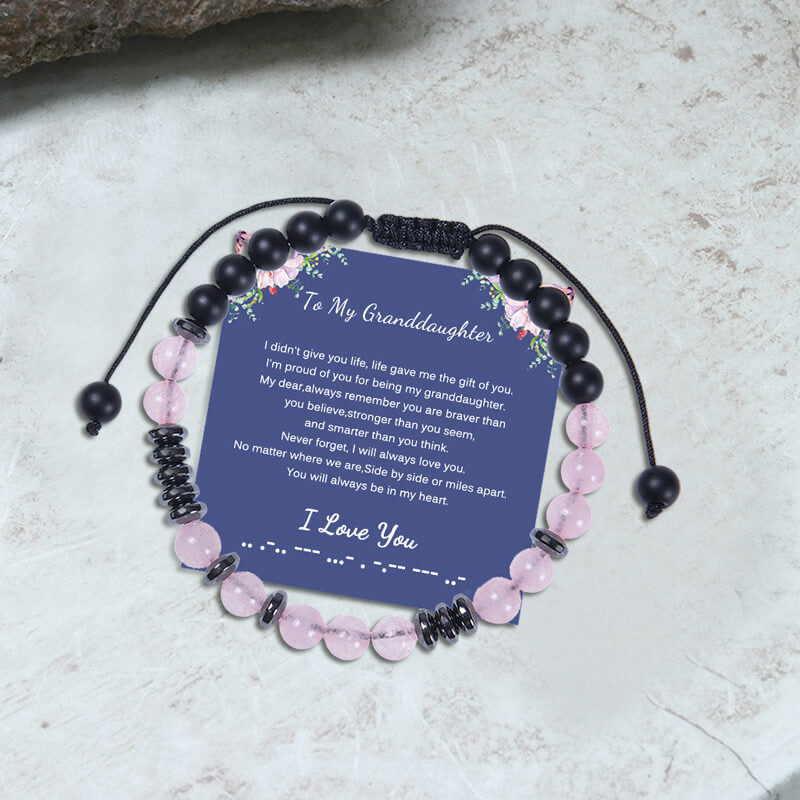 To My Granddaughter I Love You Morse Code Bracelet