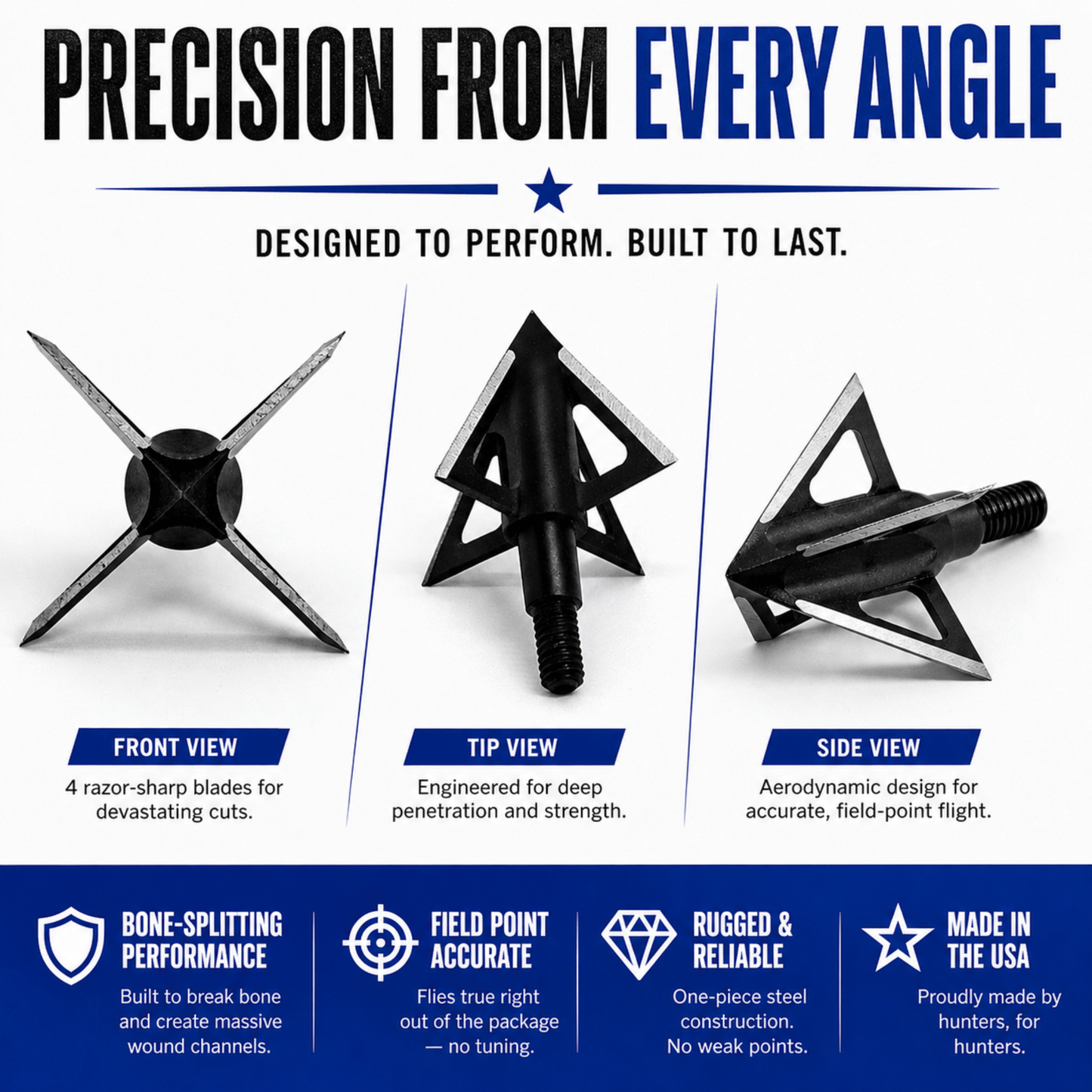TOTA | 125 grain XL broadhead | 1-3/16-inch vented | fixed blade
