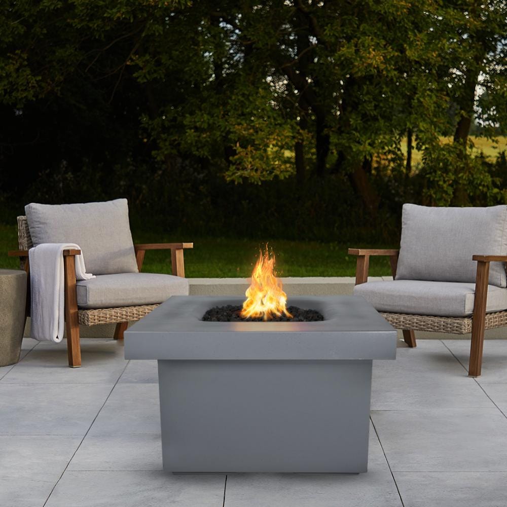 Top Fires Ramona 36-Inch Square GFRC Gas Fire Pit Table - Electronic