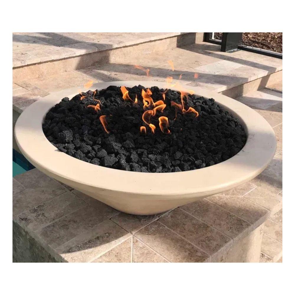 Top Fires Cazo 24-Inch Round Concrete Gas Fire Bowl - Electronic (OPT-24RFOE)