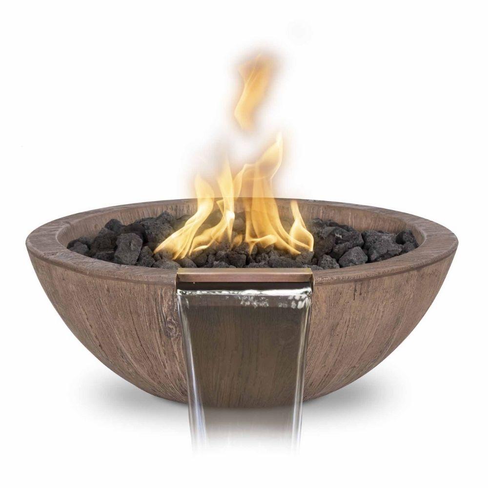 Top Fires Sedona 27-Inch Wood Grain GFRC Gas Fire and Water Bowl - Electronic