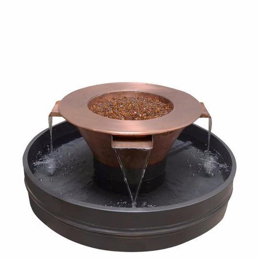 Top Fires Cazo 30-Inch 4 Way Copper Gas Fire and Water Bowl - Electronic (OPT-4W30E)