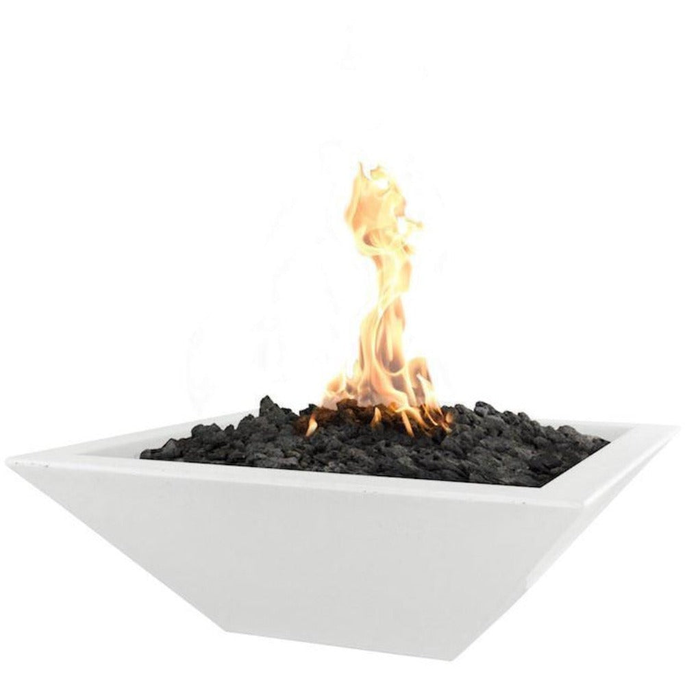 Top Fires Maya 30-Inch Square Concrete Gas Fire Bowl - Electronic (OPT-30SFOE)