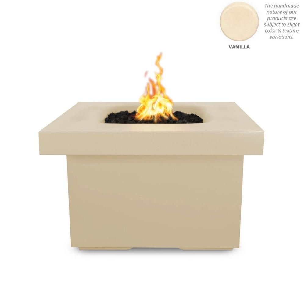 Top Fires Ramona 36-Inch Square GFRC Gas Fire Pit Table - Electronic