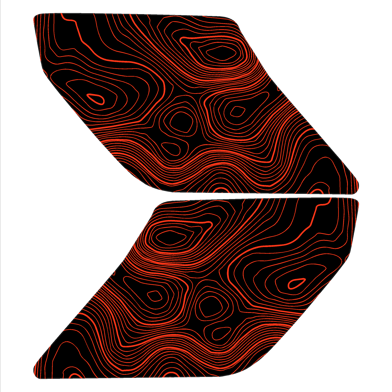 Topo Interior Lower Front Door Card Insert Overlays (Printed Series) - 2021+ Bronco 4 Door