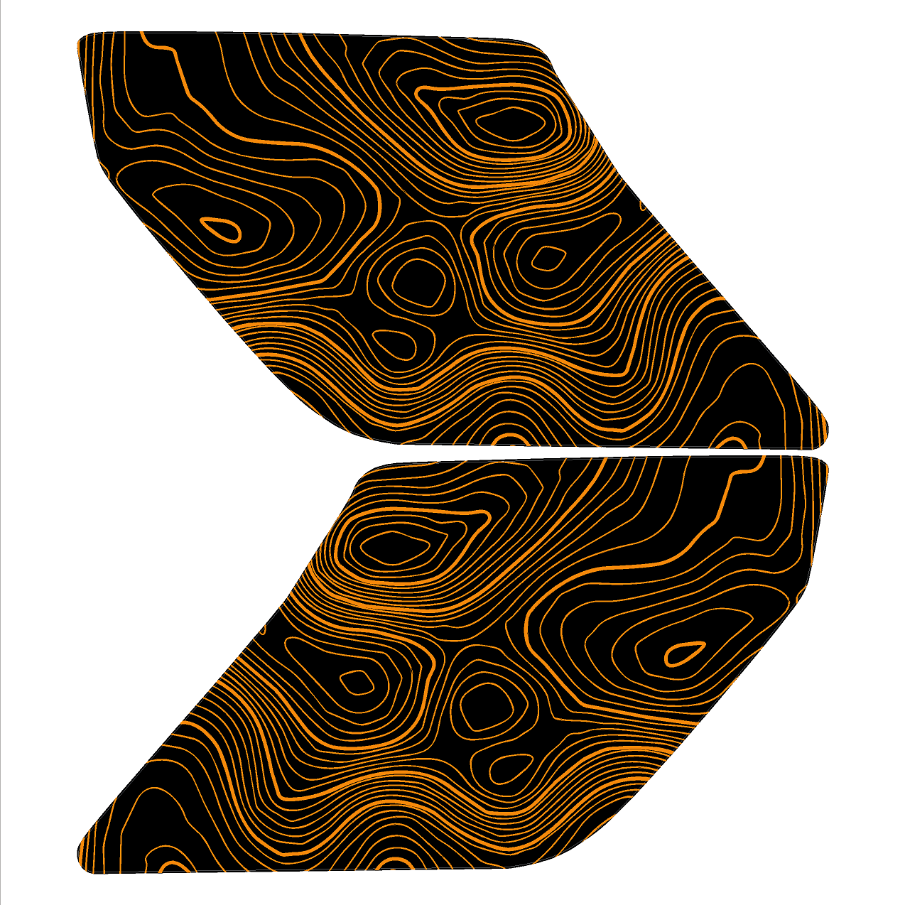 Topo Interior Sun Visor Overlays (Printed Series) - 2021+ Bronco (NO Homelink)