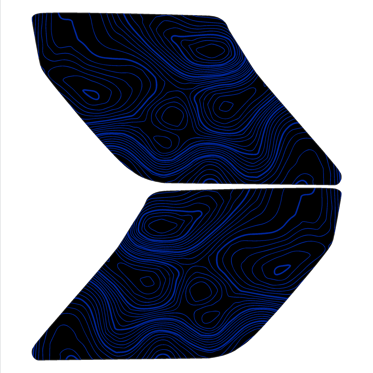 Topo Interior Sun Visor Overlays (Printed Series) - 2021+ Bronco (with Homelink)