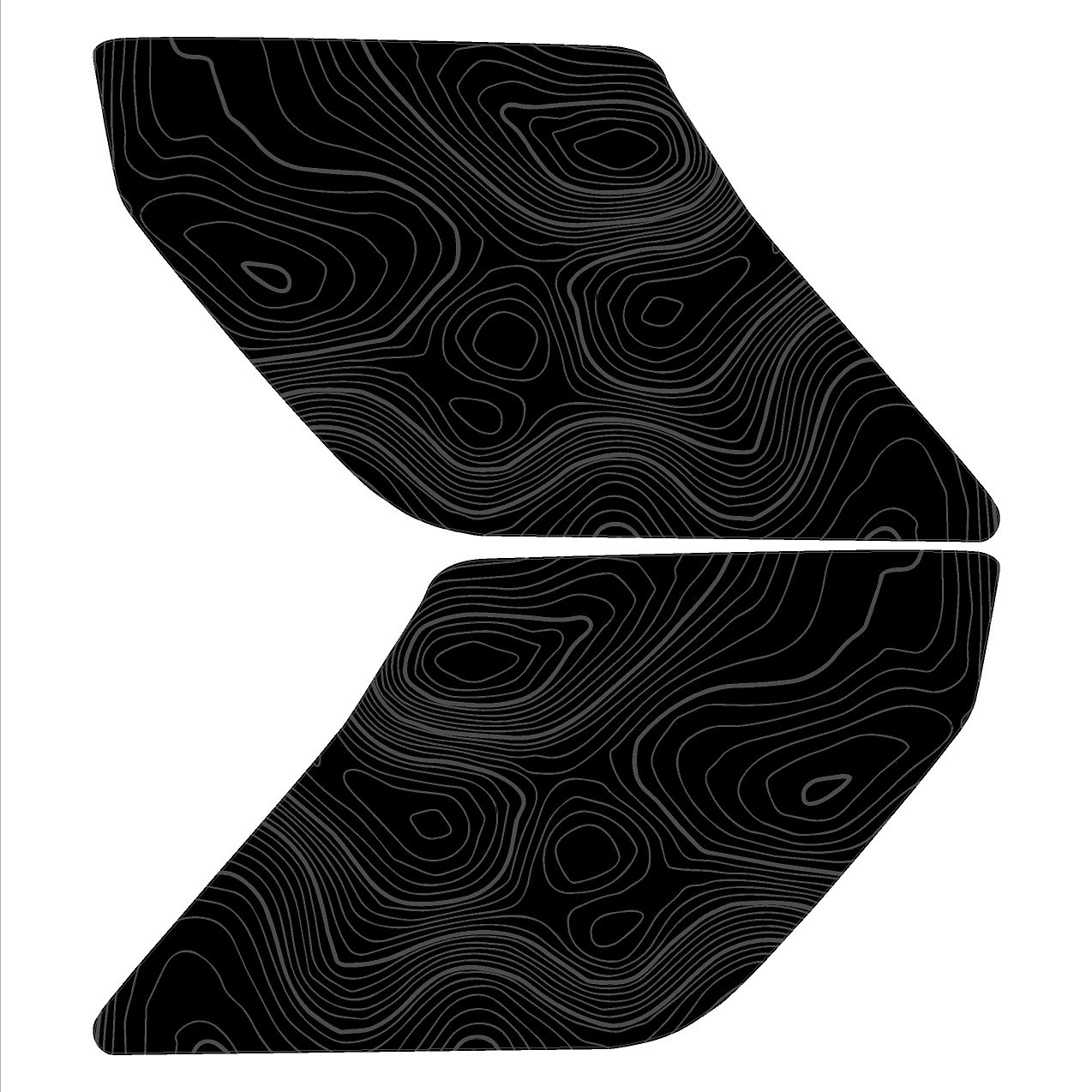 Topo Interior Sun Visor Overlays (Printed Series) - 2021+ Bronco (with Homelink)