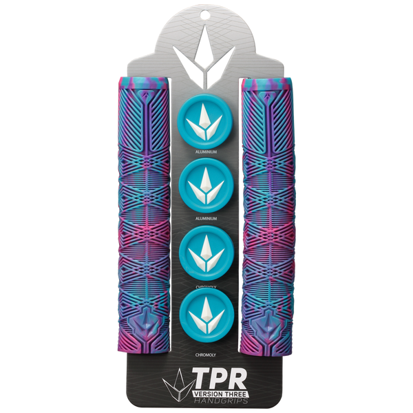 Envy Handgrips V3 (TPR) - Pink/Teal/Purple (Pair)